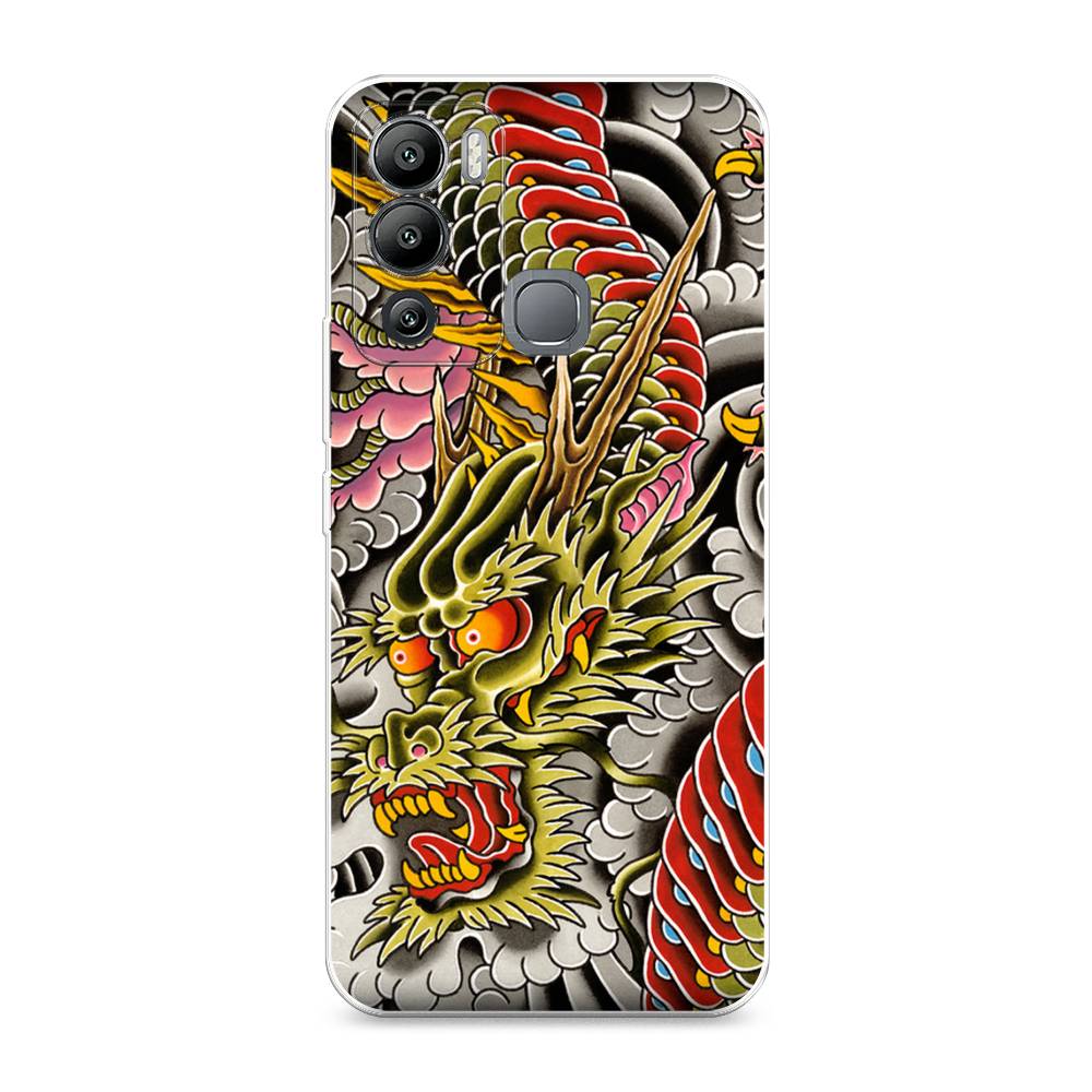

Чехол для Infinix Hot 12i "Японский дракон", Желтый;розовый;красный, 3101250-4