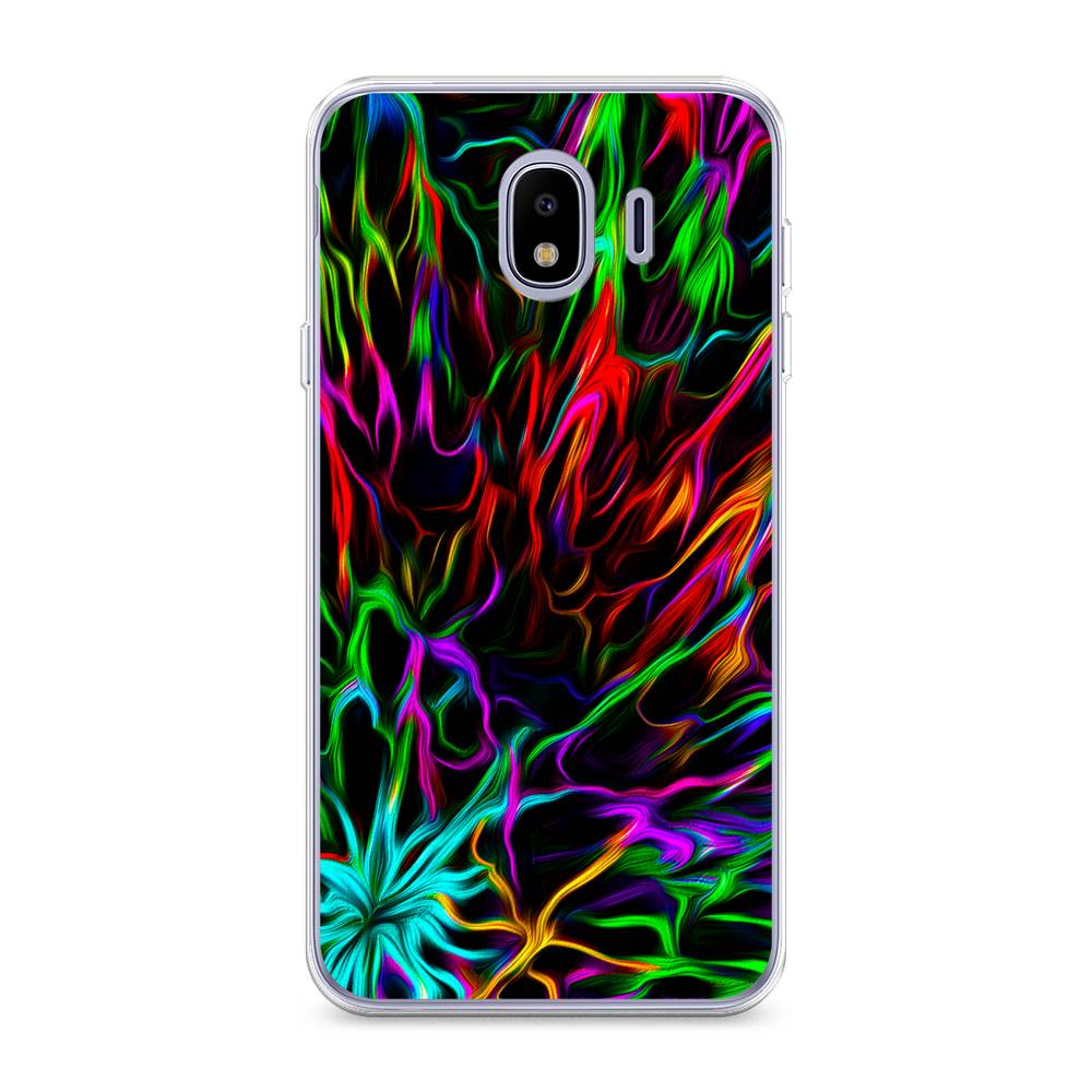 

Чехол на Samsung Galaxy J4 "Разноцветные разводы", Голубой;зеленый;оранжевый, 26450-3