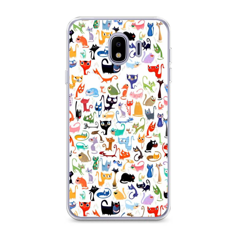 

Чехол на Samsung Galaxy J4 "Цветные коты", Разноцветный, 26450-1