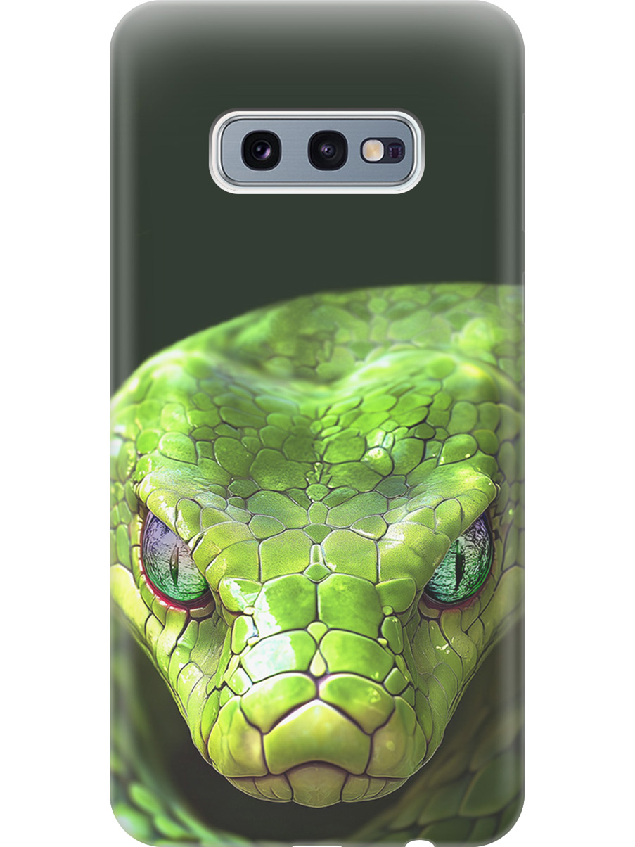 

Силиконовый чехол на Samsung Galaxy S10e с принтом "Змея" прозрачный, Прозрачный;черный;зеленый, 720461213