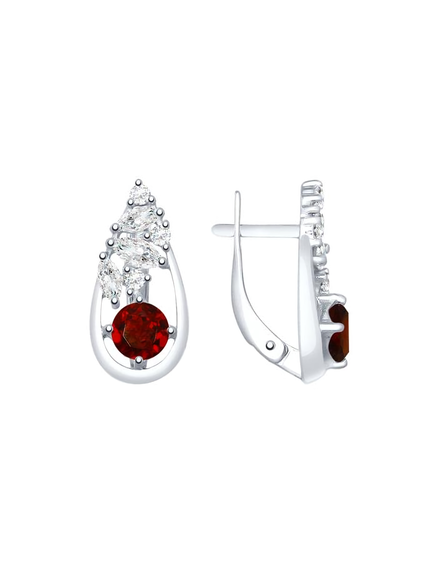 

Серьги из серебра TEO MAORI 892021850, гранат/фианит, 892021850