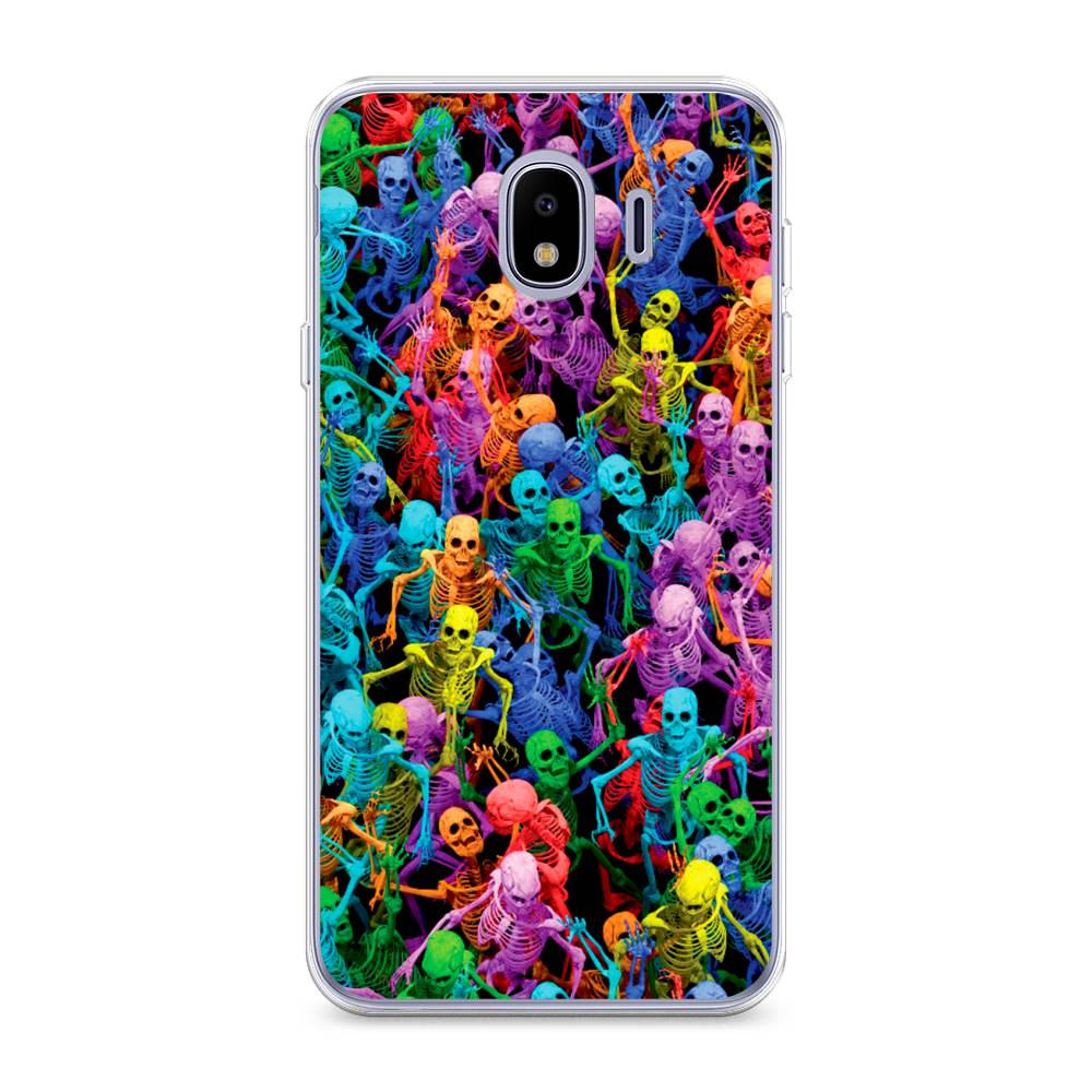 

Чехол на Samsung Galaxy J4 "Вечеринка скелетов", Фиолетовый;желтый;оранжевый, 26450-6