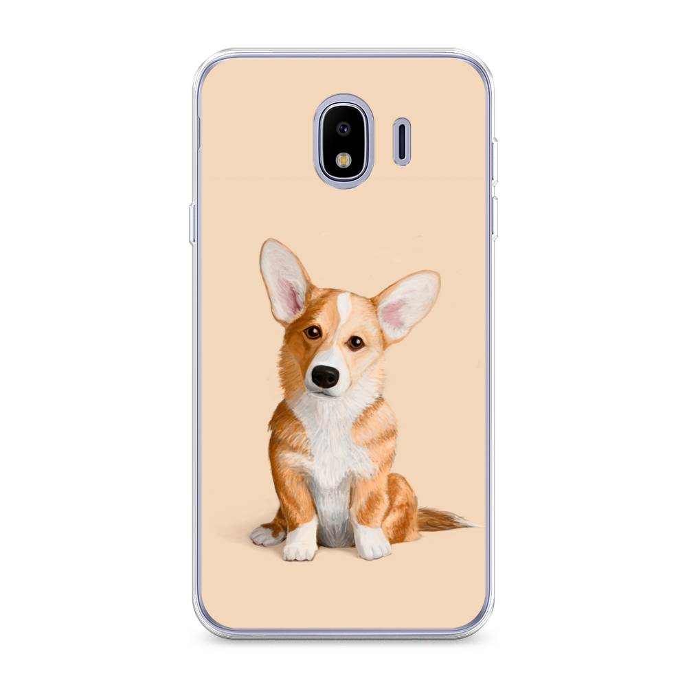 

Чехол на Samsung Galaxy J4 "Грустный Корги", Коричневый;бежевый, 26450-1