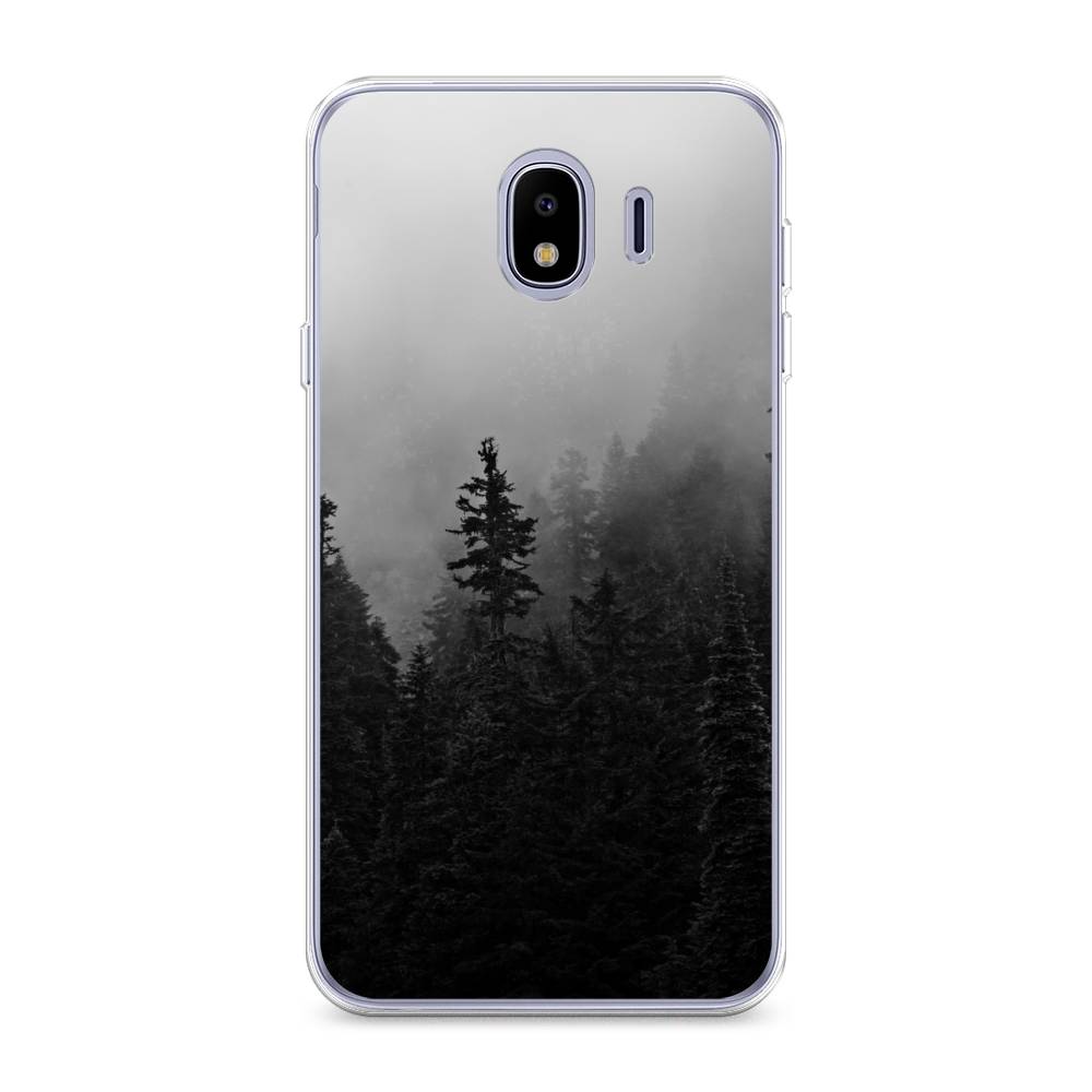 

Чехол на Samsung Galaxy J4 "Туманный лес", Серый;черный, 26450-2
