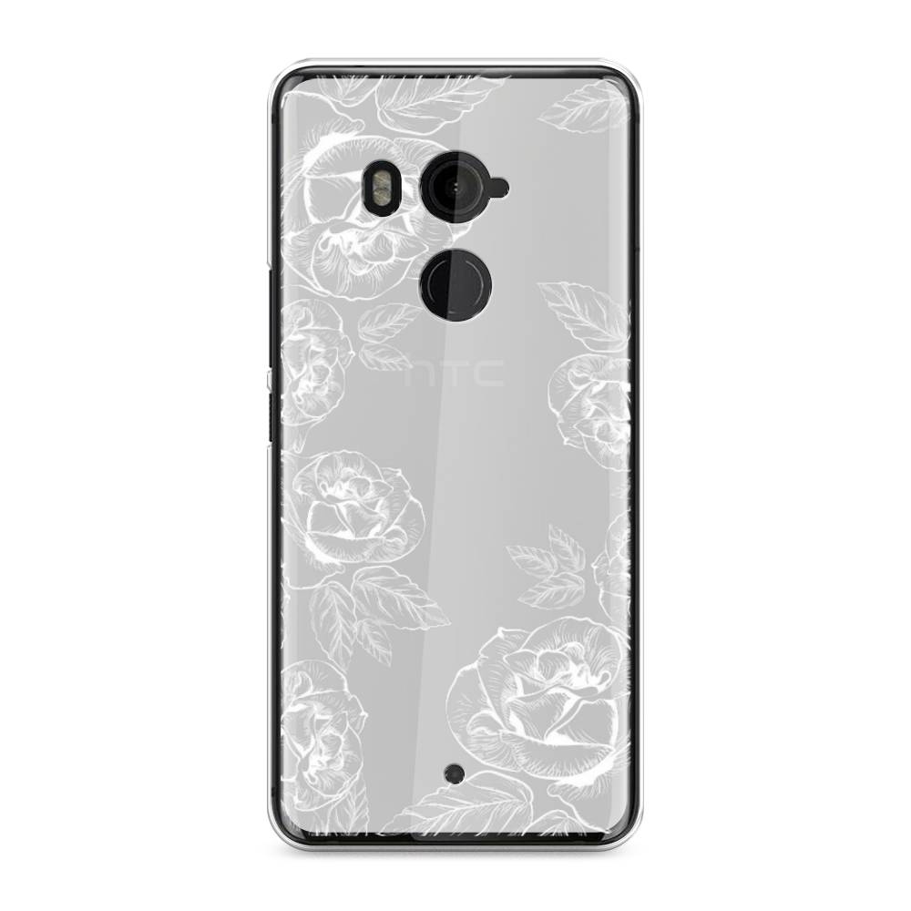 

Чехол на HTC U11 Plus "Розы графика", Черный;серый, 102150-2