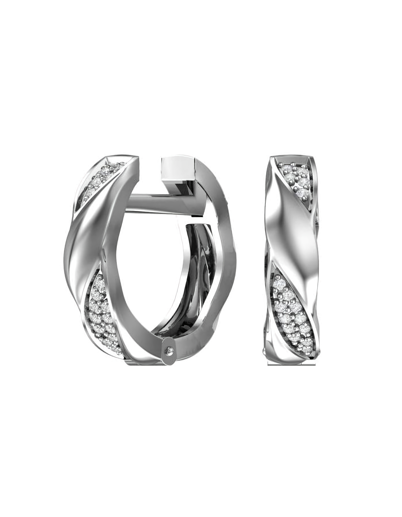 

Серьги конго из серебра TEO MAORI 82101037-00775, фианит, 82101037-00775