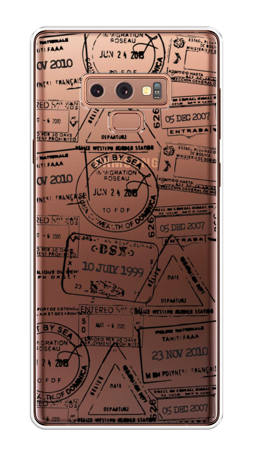 

Чехол на Samsung Galaxy Note 9 "Visa stamps 2", Белый;черный;серый, 26350-2