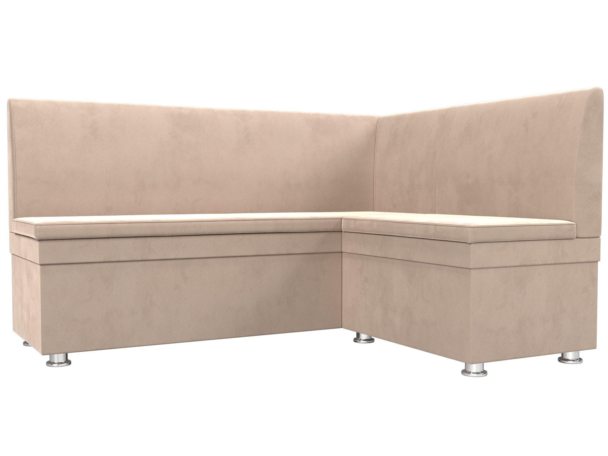 

Диван кухонный Лига Диванов Уют правый угол 150х125х88, велюр, бежевый, Кухонный угловой диван Уют правый угол