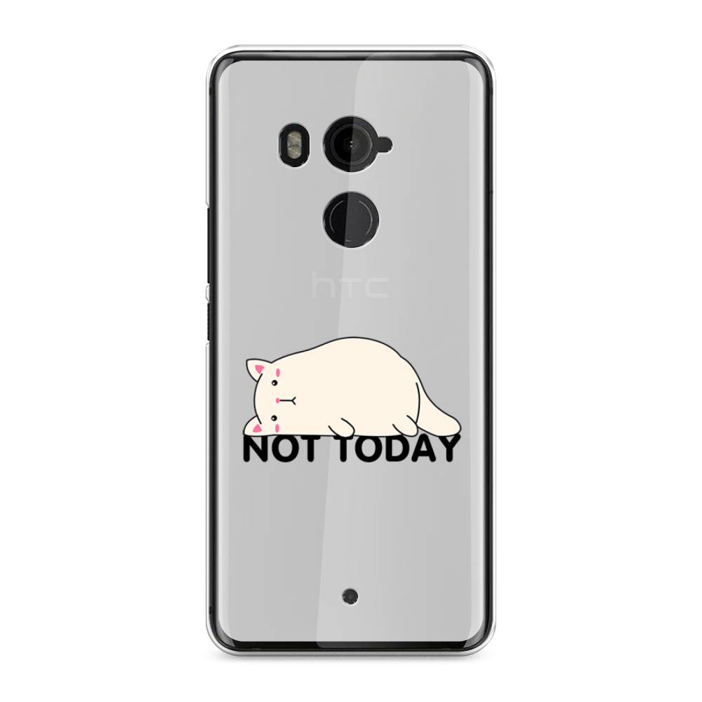 

Чехол на HTC U11 Plus "Cat not today", Белый;розовый;черный, 102150-1