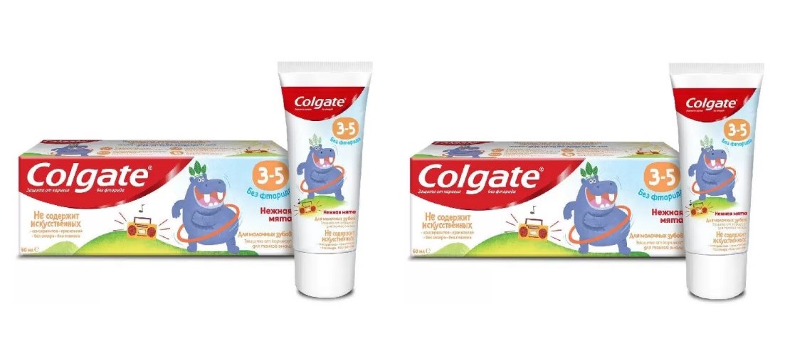 Зубная паста Colgate детская Нежная мята, с 3 до 5 лет, 60 мл, 2 шт