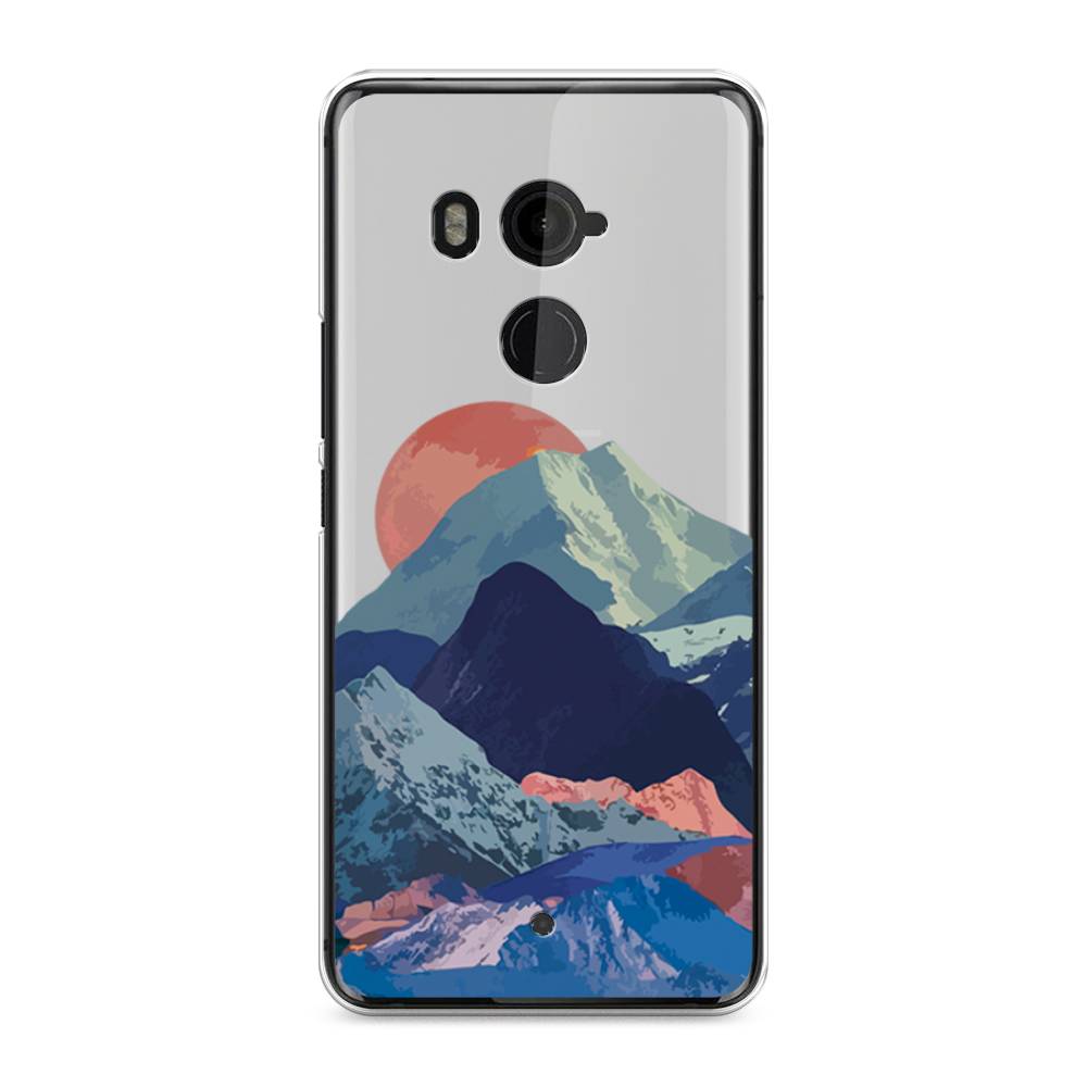 

Чехол на HTC U11 Plus "Закат в снежных горах", Красный;серый;голубой, 102150-2