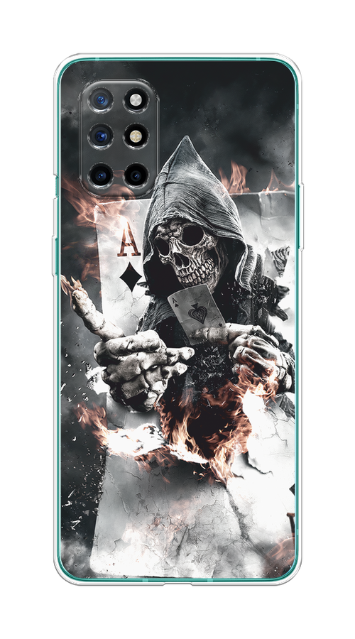 

Чехол на OnePlus 8T "Карты черепа в капюшоне", Белый;серый, 151150-1