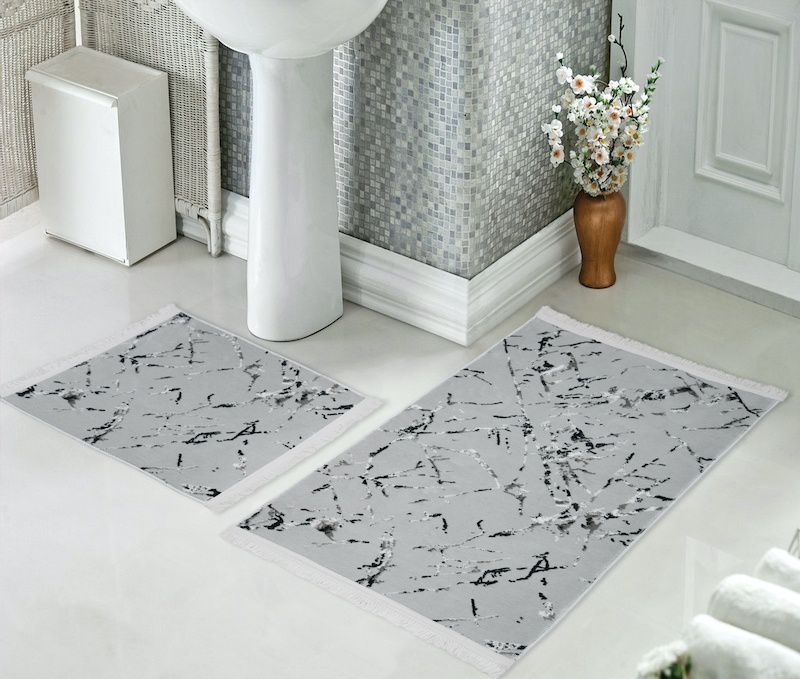 фото Набор ковриков для ванной и туалета venera, 60x100/50x60 см, серый