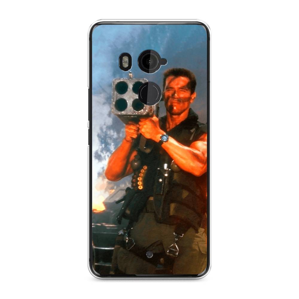 

Чехол на HTC U11 Plus "Арнольд Шварцнеггер с базукой", Голубой;коричневый, 102150-6