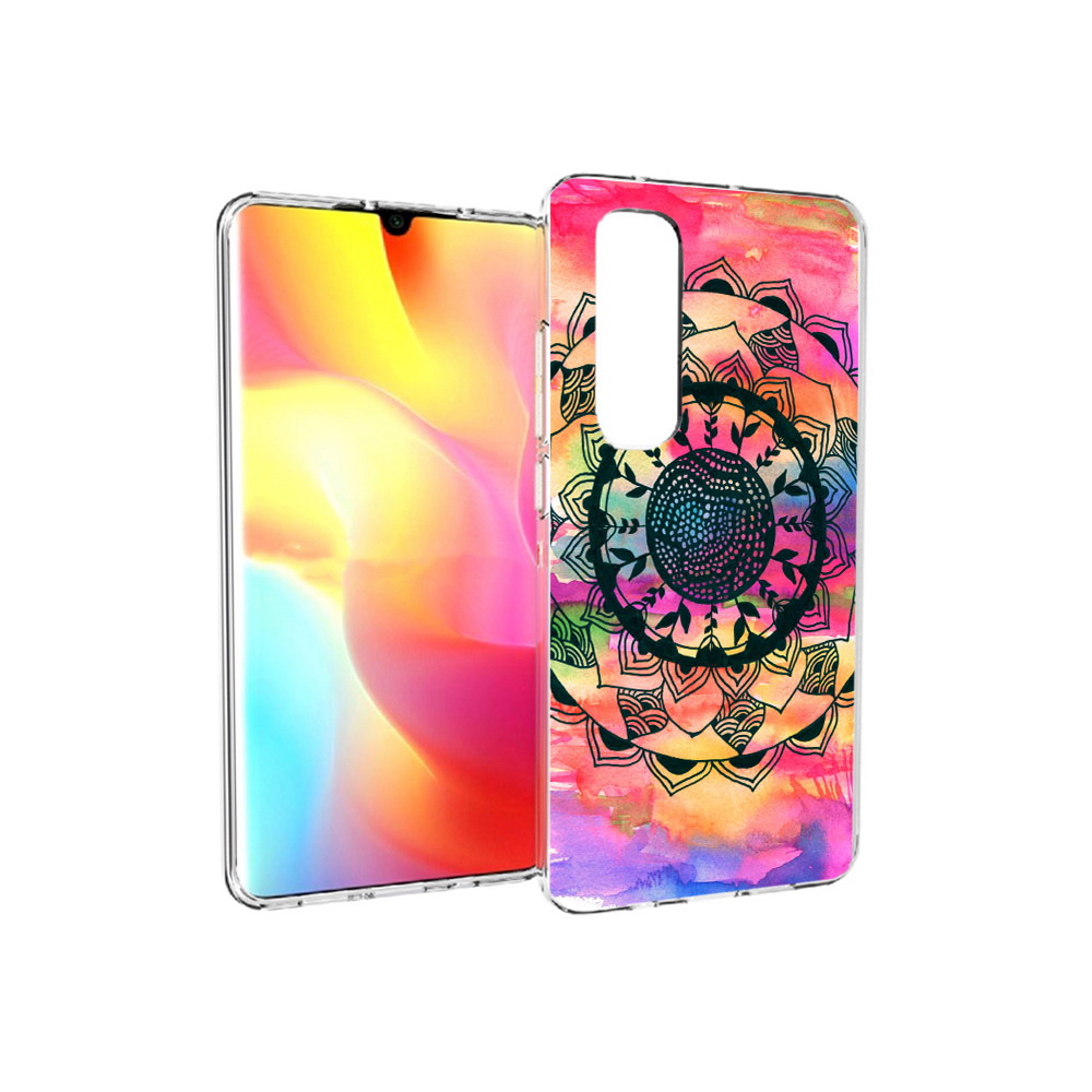 

Чехол MyPads Tocco для Xiaomi Mi Note 10 Lite яркая абстракция круглый цветок, Прозрачный, Tocco