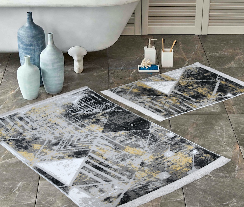 фото Набор ковриков для ванной и туалета venera, 60x100/50x60 см, темно-серый