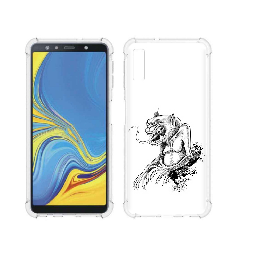 

Чехол MyPads Tocco для Samsung Galaxy A7 (2018) чорт (PT95255.558.692), Прозрачный, Tocco