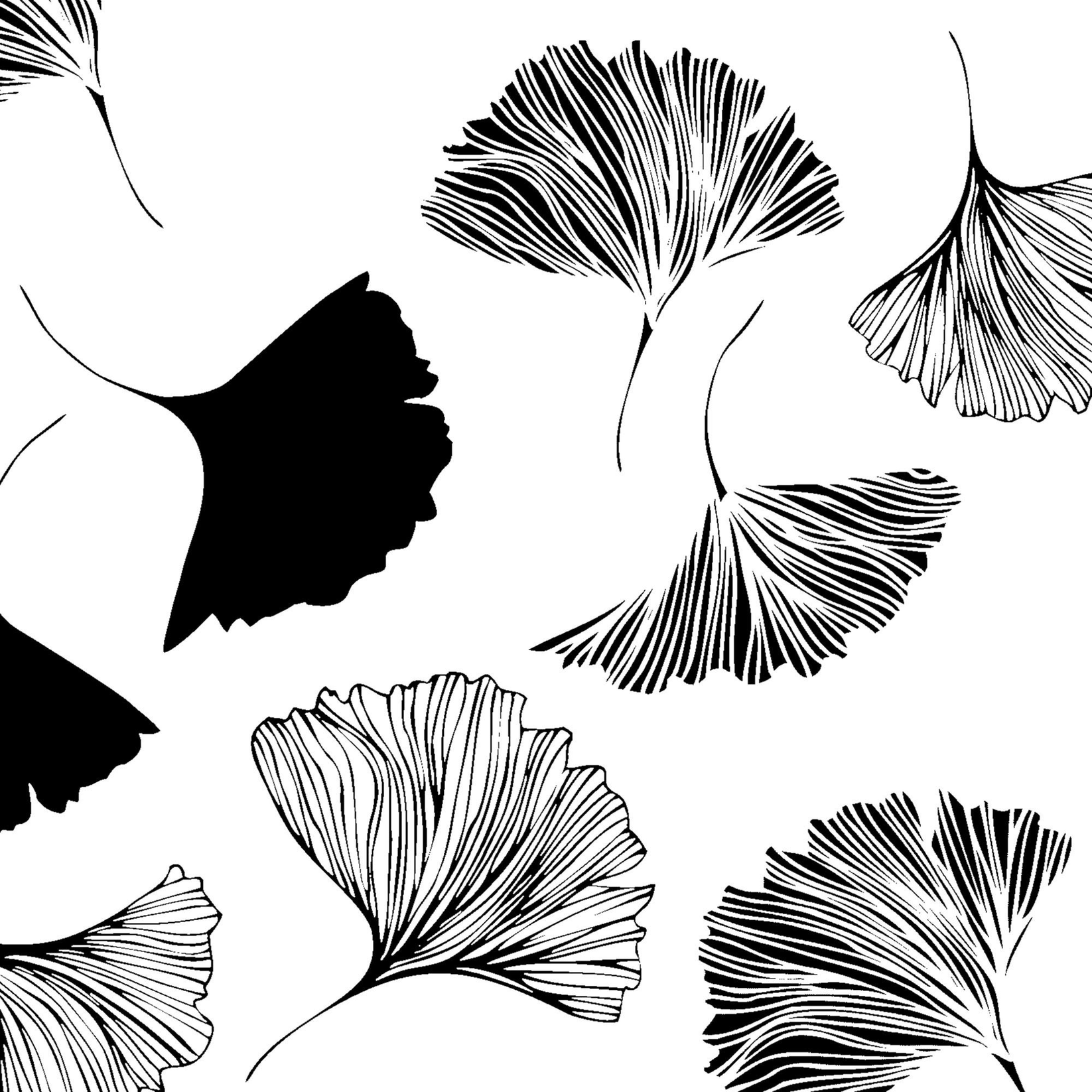 

Салфетки Paper+Design Ginko 3-слойные 33х33 см 20 шт, Белый;черный