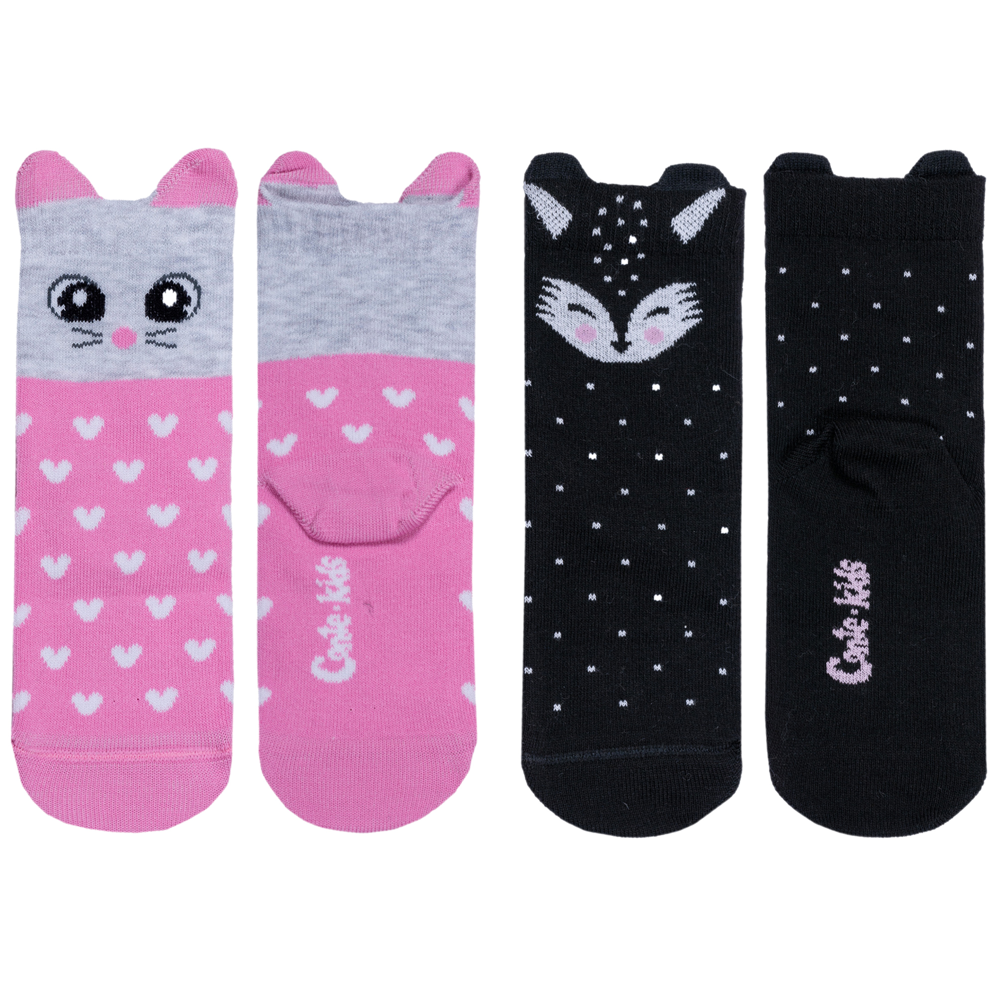 Носки для девочек Conte 2-17С-59СП цв. серый; розовый; черный; белый р. 18-20