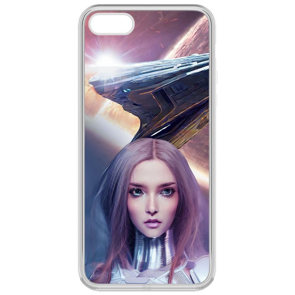 

Чехол-накладка Krutoff Clear Case Космодевушка для iPhone 5