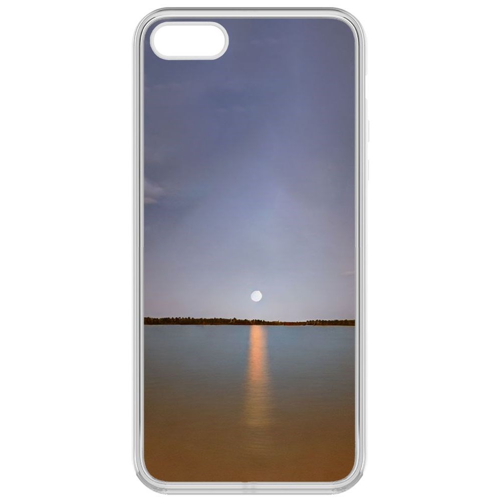 

Чехол-накладка Krutoff Clear Case Закат над рекой для iPhone 5, Прозрачный