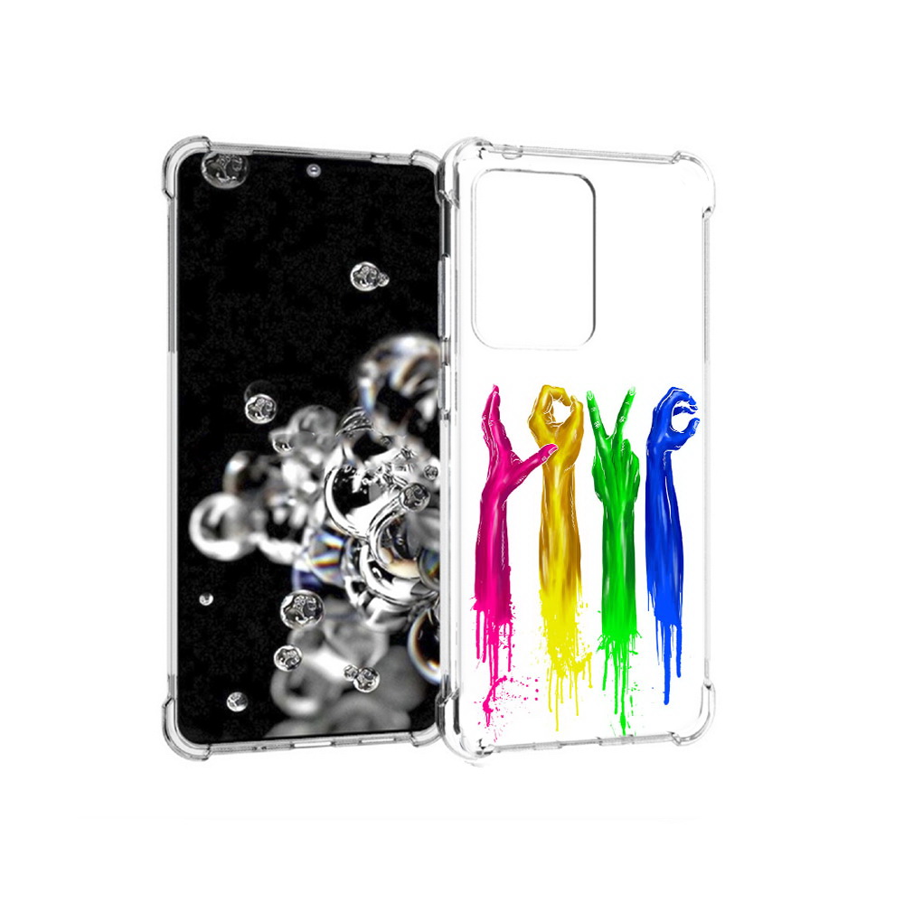 

Чехол MyPads Tocco для Samsung Galaxy S20 Ultra яркие руки love (PT144384.494.707), Прозрачный, Tocco