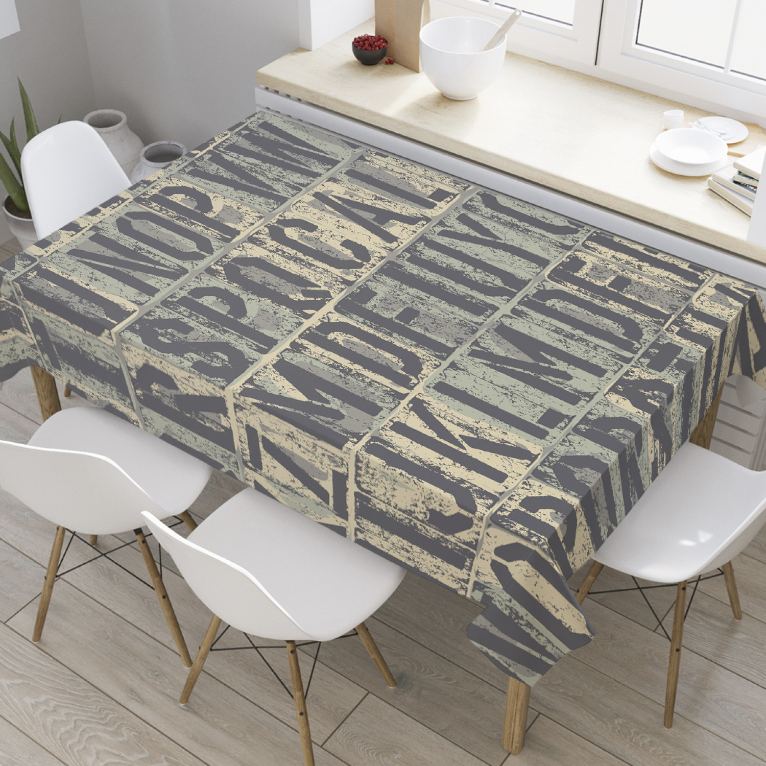 

Скатерть прямоугольная JoyArty "Гравировка алфавита" из оксфорда, 120x145 см, Коричневый, Гравировка алфавита