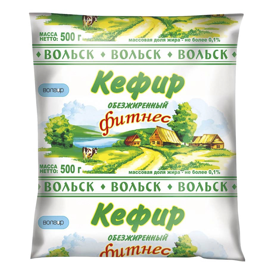 

Кефир Волгир обезжиренный Фитнес 0% 500 г