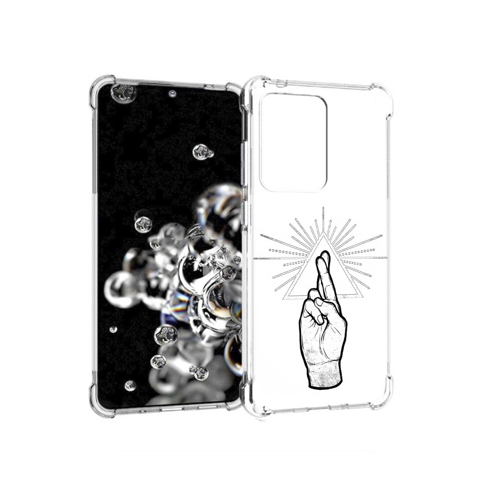 

Чехол MyPads Tocco для Samsung Galaxy S20 Ultra черно белая рука (PT144384.494.681), Прозрачный, Tocco