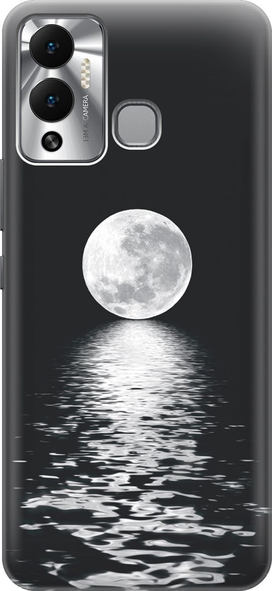 

Чехол на Infinix Hot 12 Play NFC "Луна над морем", Белый;черный, 14656