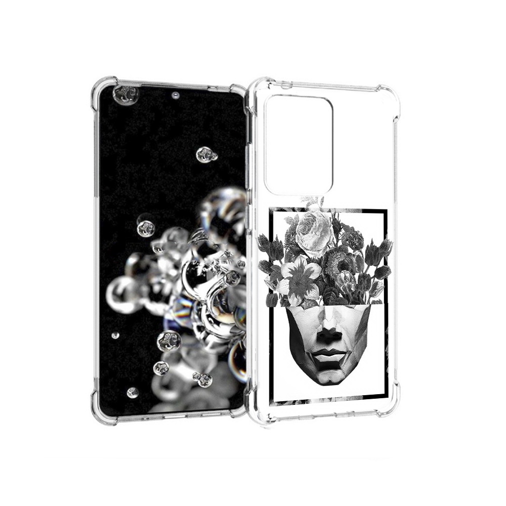 

Чехол MyPads Tocco для Samsung Galaxy S20 Ultra черно белая ваза в абстракции, Прозрачный, Tocco