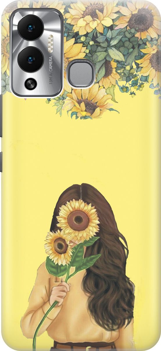 

Чехол на Infinix Hot 12 Play NFC "Девушка и подсолнухи", Желтый;оранжевый, 14662