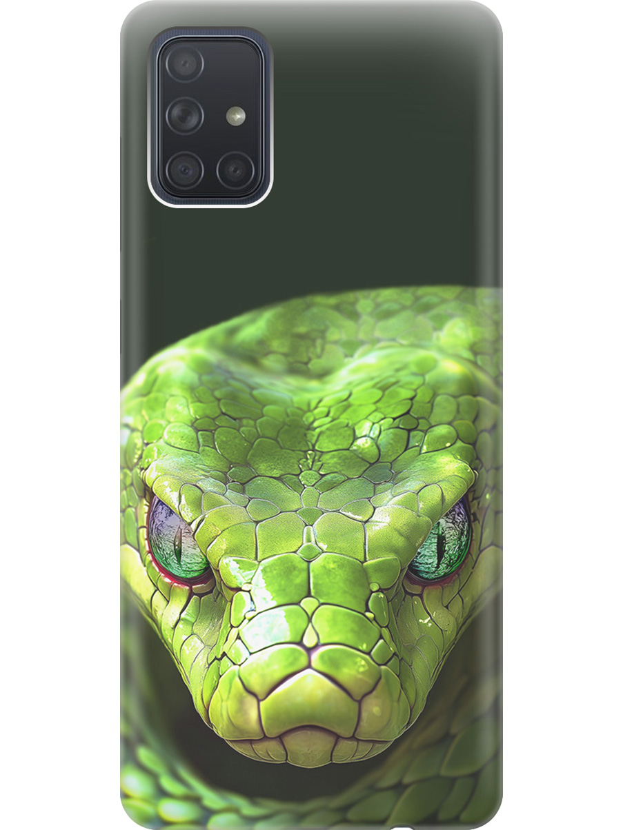 

Силиконовый чехол на Samsung Galaxy A71 с принтом "Змея" прозрачный, Прозрачный;черный;зеленый, 722411413