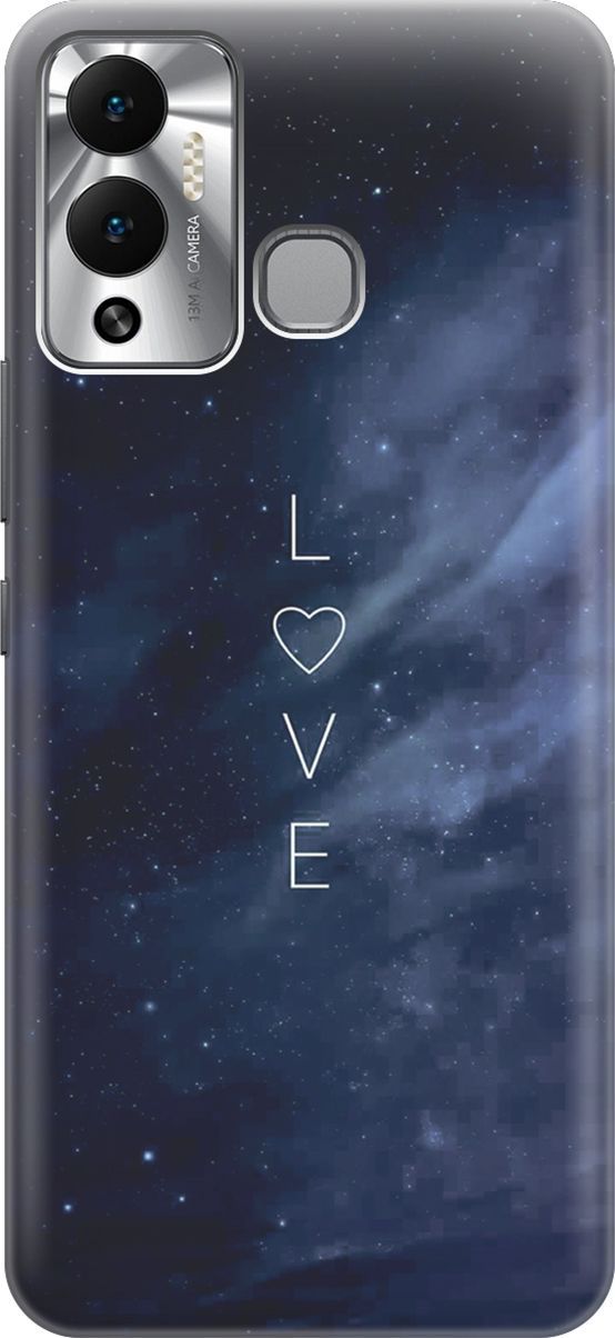 

Чехол на Infinix Hot 12 Play NFC "Ночное небо и любовь", Синий;черный, 14654