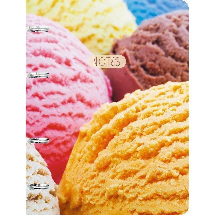 фото Тетрадь на кольцах 120л, а5 listoff adventure ice cream клетка, твердая обложка
