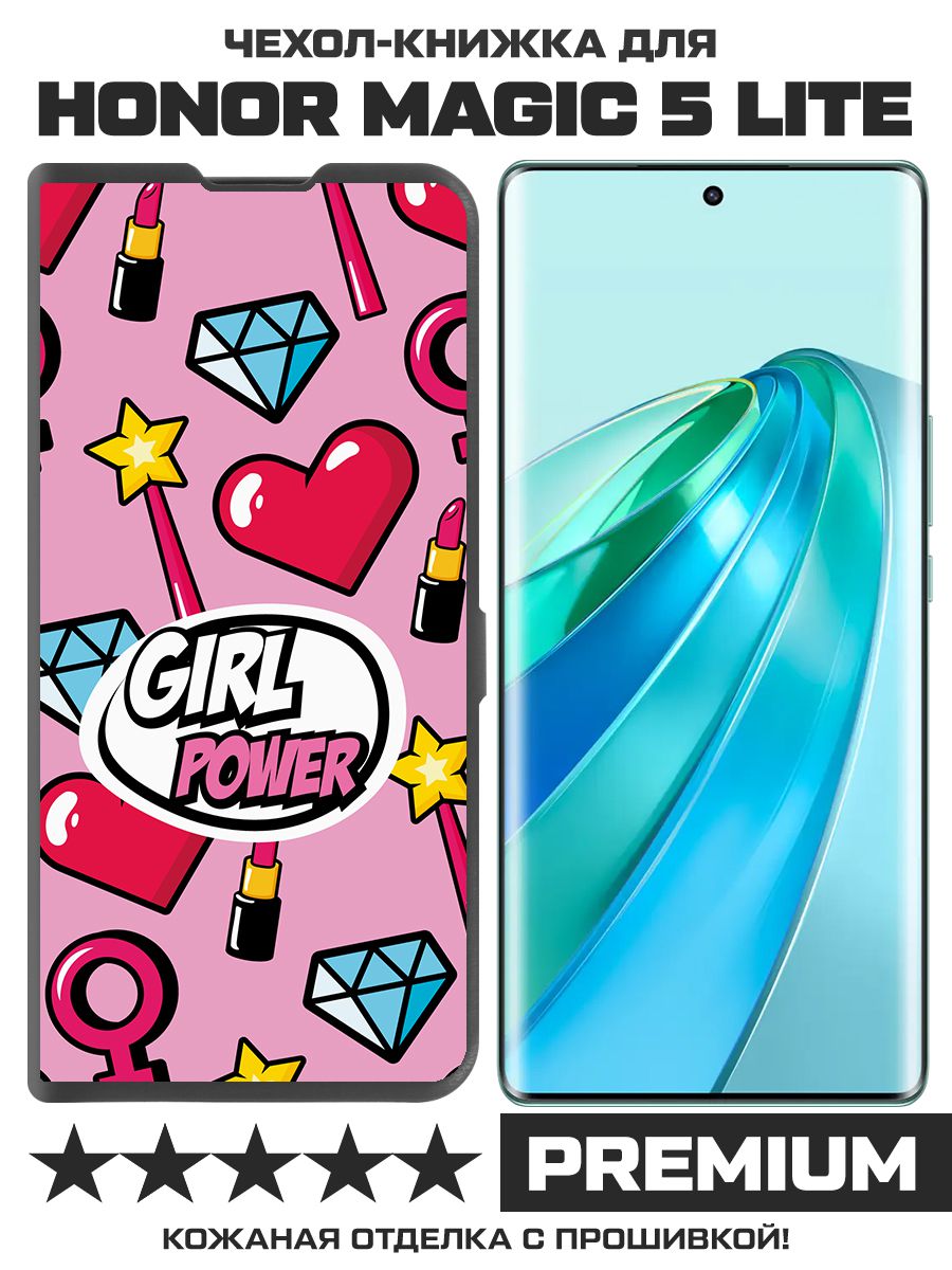 

Чехол-книжка Krutoff Eco Book для Honor Magic 5 Lite Girl Power (черный)