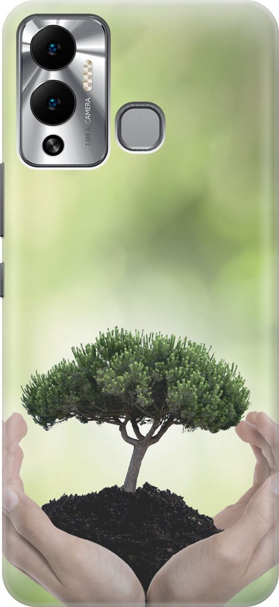 

Чехол на Infinix Hot 12 Play NFC "Оберегайте природу", Бежевый;зеленый, 14661