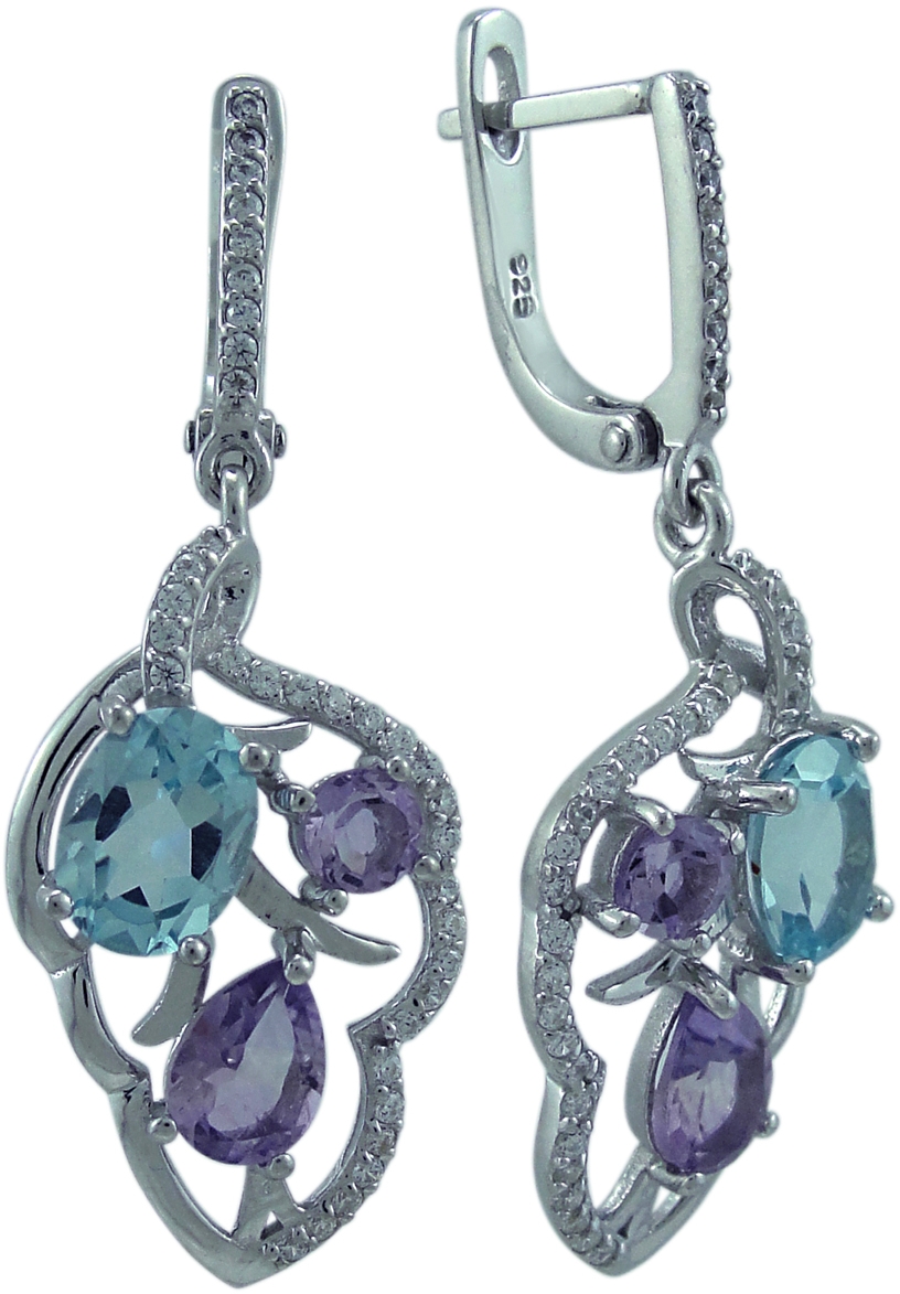 

Серьги из серебра с топазом Balex Jewellery 2405937644, 2405937644