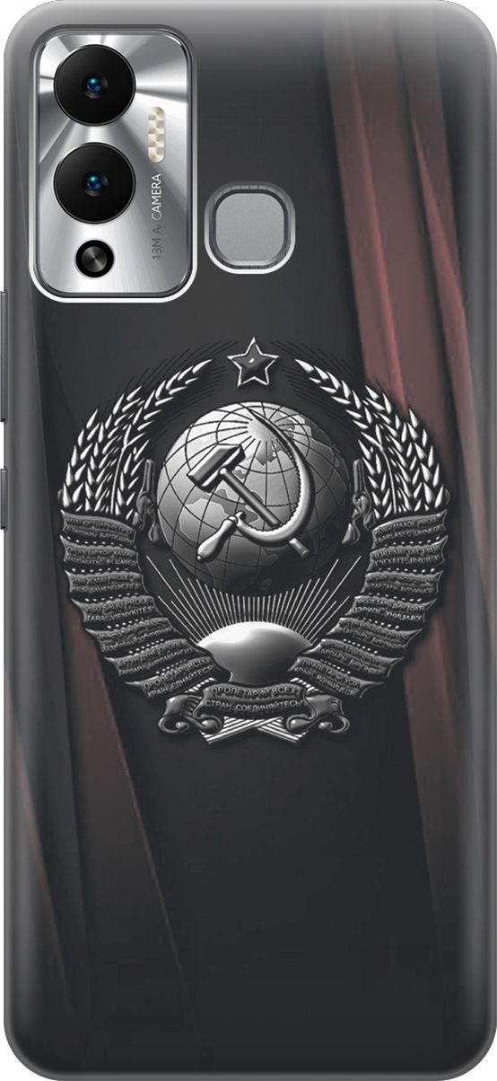 

Силиконовый чехол на Infinix Hot 12 Play NFC "Герб СССР", Белый;красный, 14664