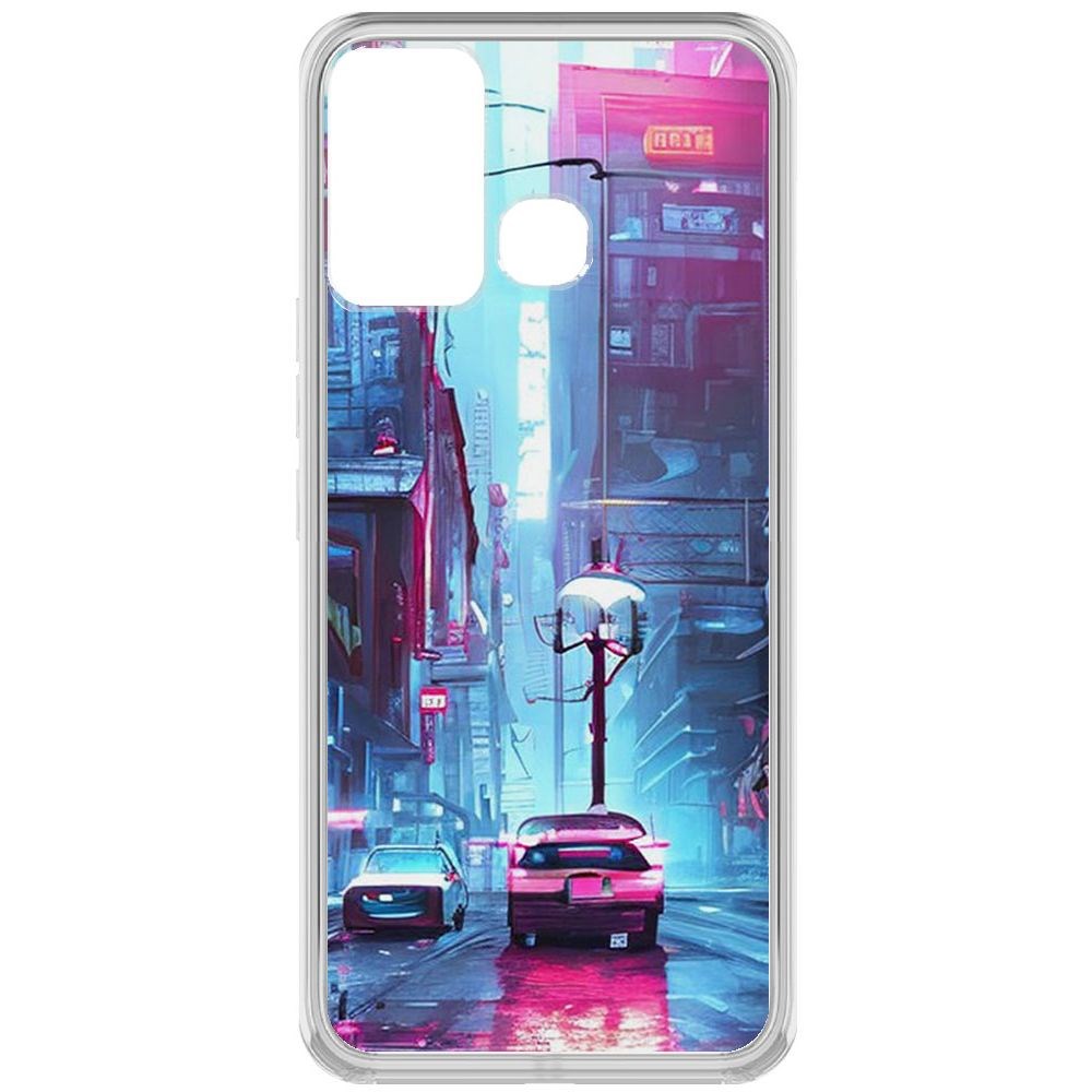 Чехол-накладка Krutoff Clear Case Киберпанк Улица для INFINIX Hot 12 Play