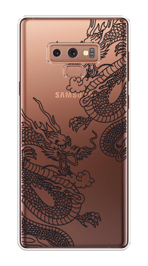 

Чехол на Samsung Galaxy Note 9 "Два китайских дракона", Серый;черный, 26350-1