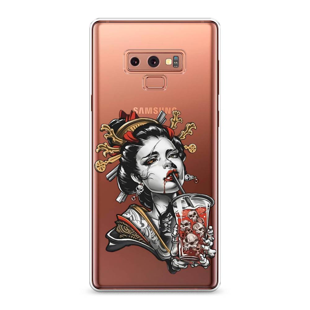 

Чехол на Samsung Galaxy Note 9 "Опасная гейша", Красный;черный;серый, 26350-4