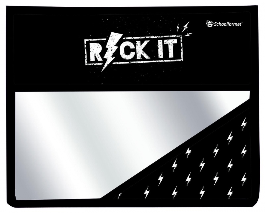 

Папка для тетрадей SchoolФОРМАТ Rock It липучка пластик универсальная, Черный