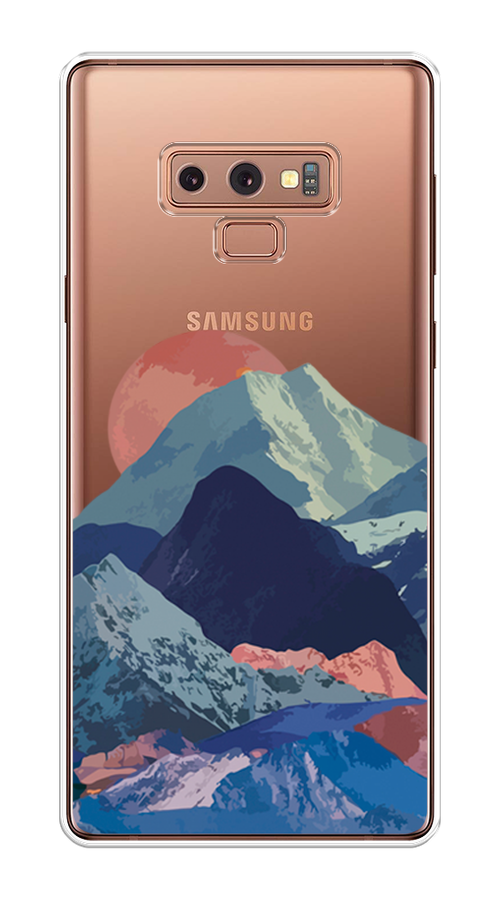 

Чехол на Samsung Galaxy Note 9 "Закат в снежных горах", Красный;серый;голубой, 26350-2