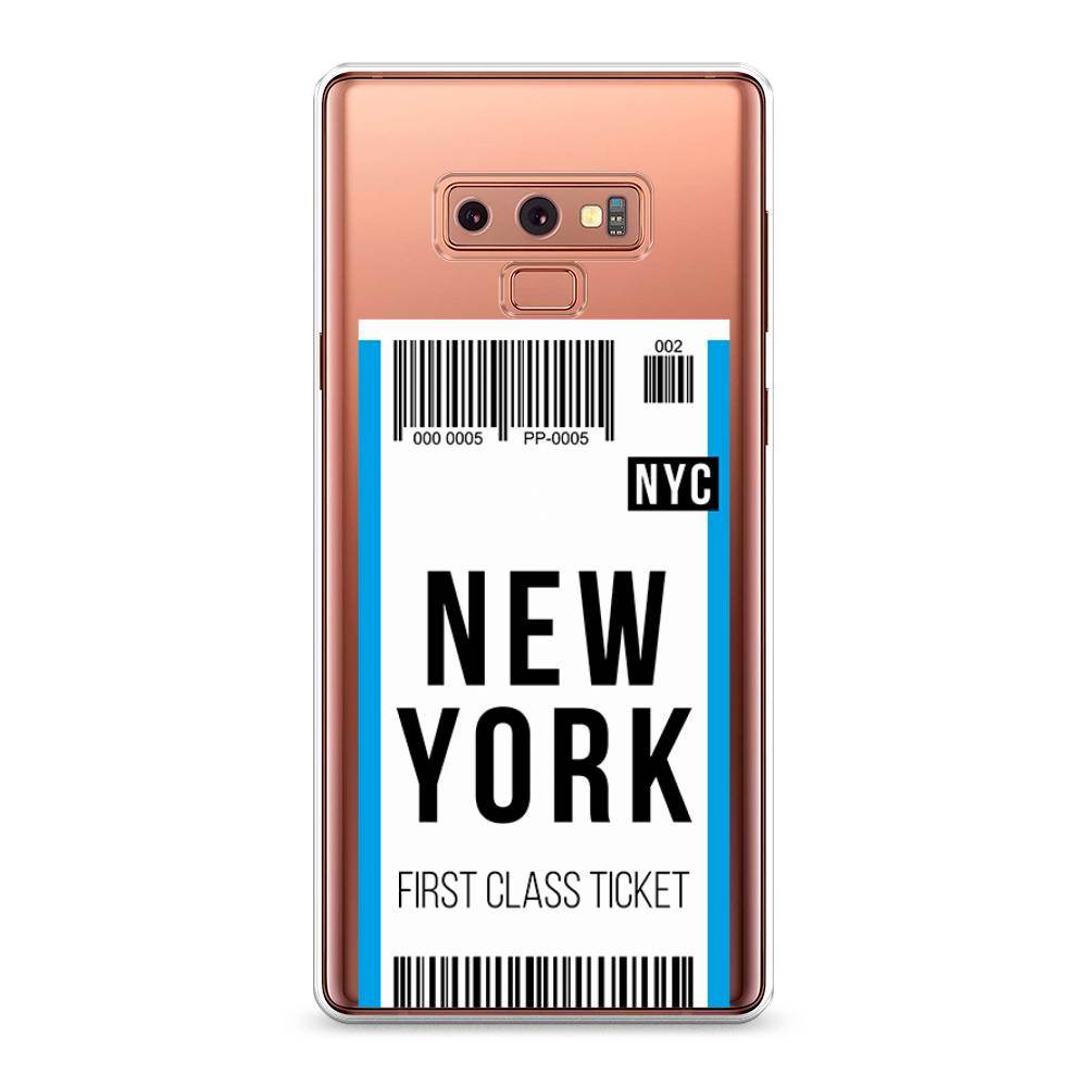 

Чехол на Samsung Galaxy Note 9 "Билет в Нью-Йорк", Белый;голубой, 26350-6