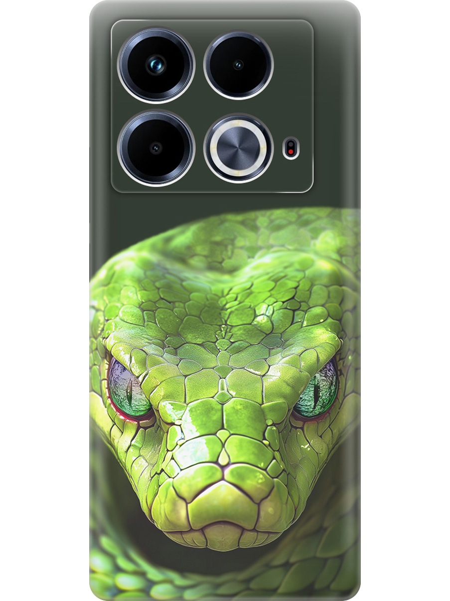

Силиконовый чехол на Infinix Note 40 с принтом "Змея" прозрачный, Прозрачный;черный;зеленый, 782626413