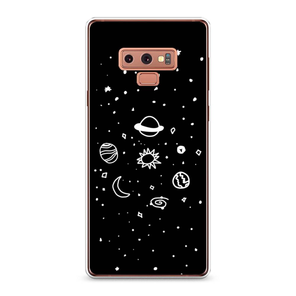 

Чехол на Samsung Galaxy Note 9 "Дудл солнечной системы", Бежевый;серый, 26350-2
