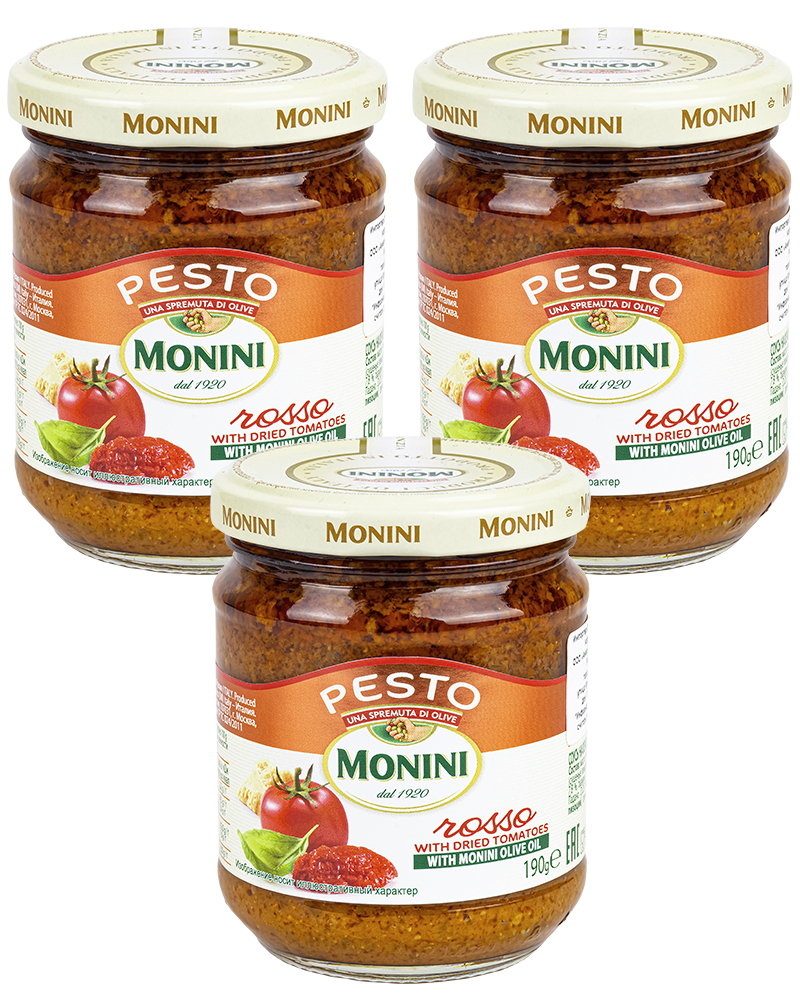 Соус песто Monini Pesto Rosso томатный, 190 гр. - 3 шт.