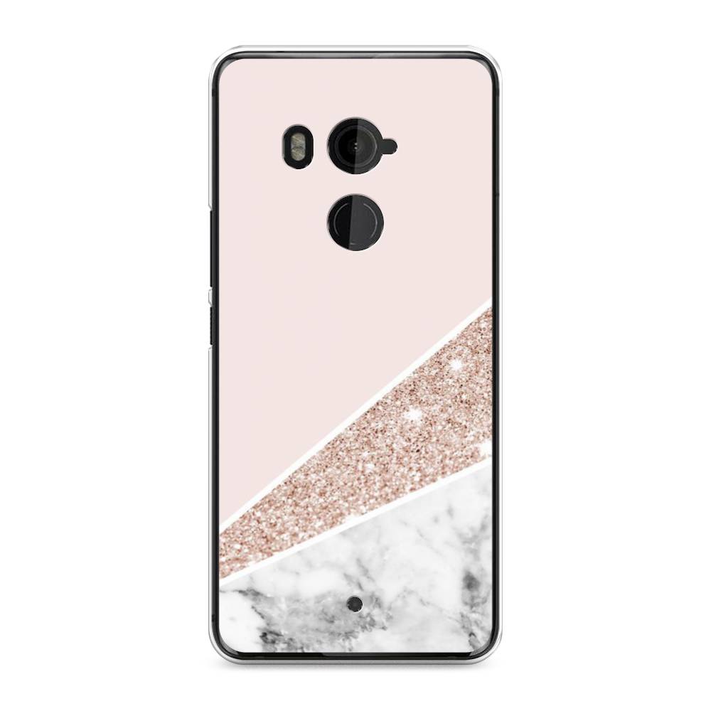 

Чехол на HTC U11 Plus "Блестящий розовый мрамор", 102150-3