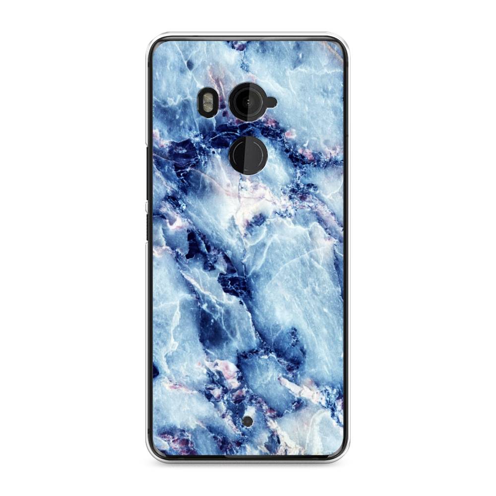 

Чехол на HTC U11 Plus "Мрамор с синими прожилками", Синий, 102150-3